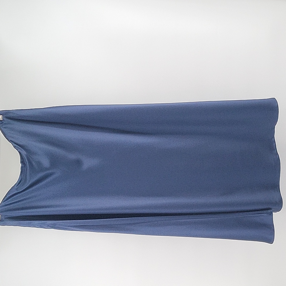 Satin Midi Skirt XL NWT Navy Blue